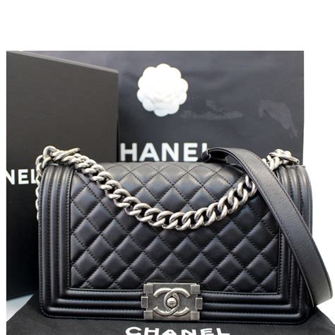 chanel metallic lambskin small boy bag|Shop Used Chanel Boy Bags .